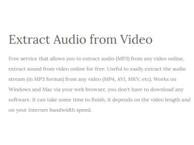Read more about the article AudioExtracter上傳影片，把影片中的聲音匯出成MP3