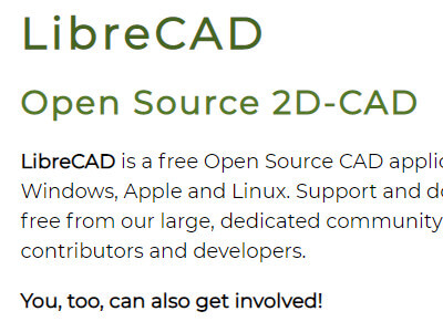Read more about the article 免費的2D CAD 繪圖軟體 LibreCAD，支援DWG、DXF