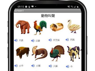 Read more about the article App Inventor學習記錄(８)-動物的叫聲，點圖片發出聲音