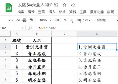 Read more about the article google sheet~將兩個或多個儲存格內的文字合併至一個儲存格
